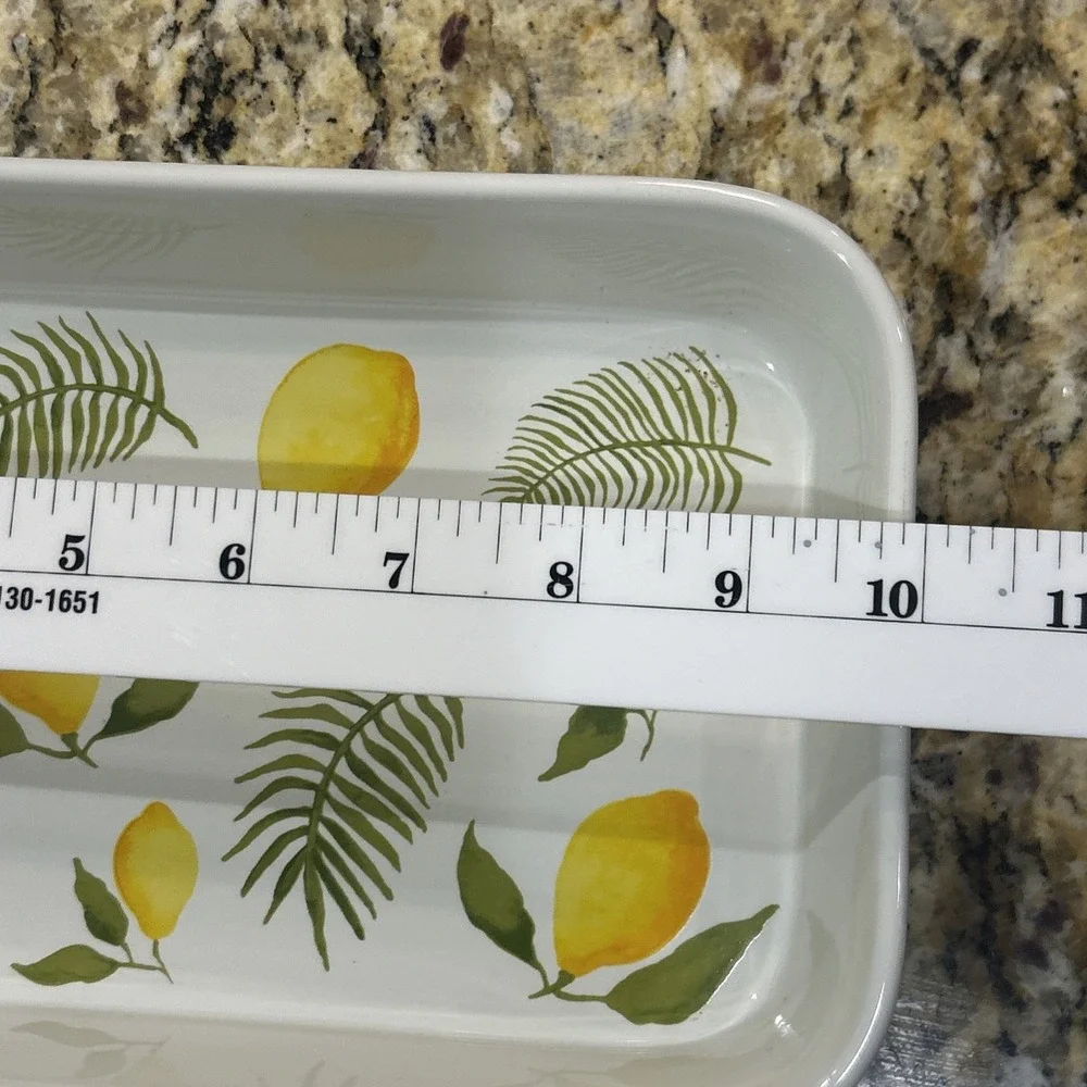 Temp-tations Set of (3) Stoneware Micro Bakers Lemon & Palms